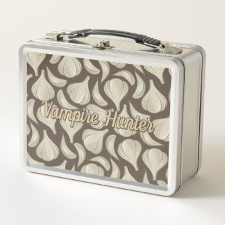 Garlic Woodcut Pattern Metal Lunch Box