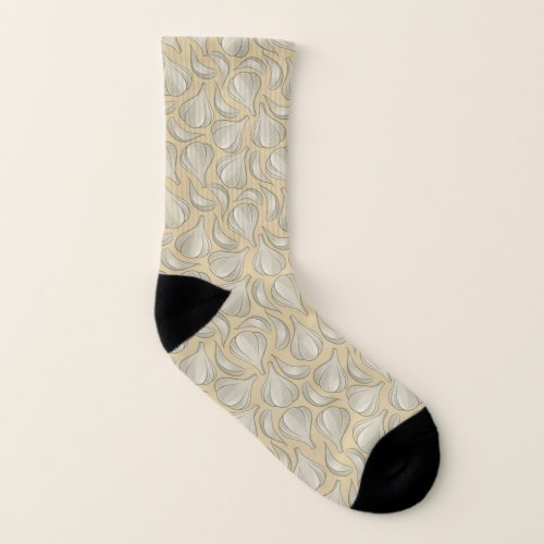 Garlic Woodcut Pattern Socks