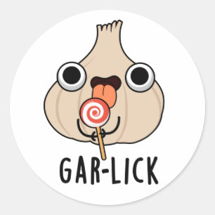 Garlick Funny Garlic Herb Pun Classic Round Sticker