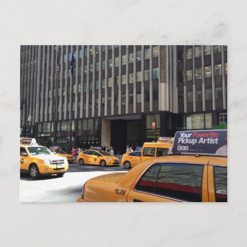 Garment District Taxi Yellow Cab New York City NYC Postcard