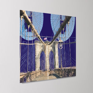 Garments: NY Elevation Brooklyn Bridge Poster. Peel And Stick Photo Tile