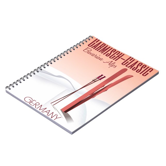 Garmisch Classic,Bavarian Alps Ski poster Notebook (Left Side)