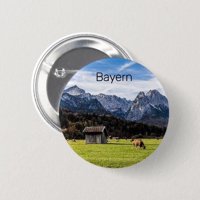 Garmisch Partenkirchen Alps Bavaria Germany Button (Front & Back)