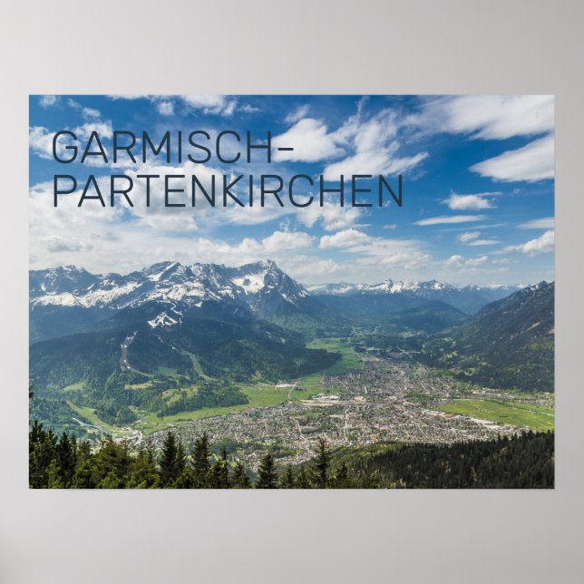 Garmisch-Partenkirchen Bavaria Alps Panorama Gift Poster (Front)