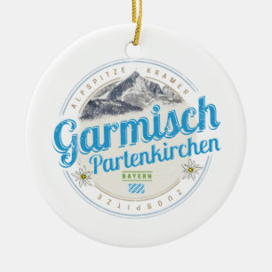 Garmisch Partenkirchen Bavaria Vintage Alps Ceramic Ornament
