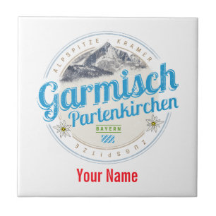 Garmisch Partenkirchen Bavaria Vintage Alps Ceramic Tile