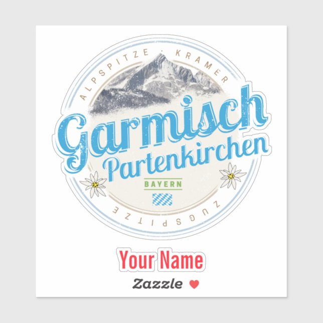 Garmisch Partenkirchen Bavaria Vintage Alps Sticker (Sheet)
