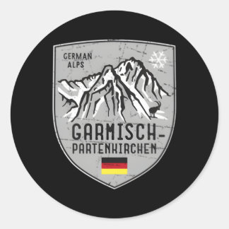 Garmisch-Penkirchen Ski Bavaria Zugspitze Classic Round Sticker