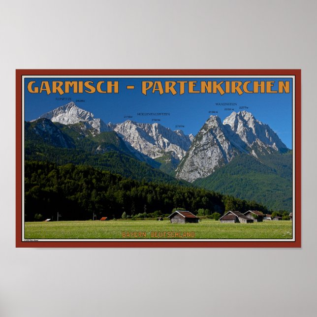 Garmisch - The Zugspitze and Alpspitze Poster (Front)