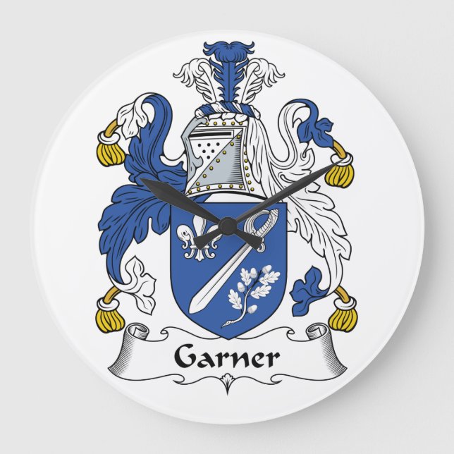 Garner Family Crest Large Clock (Front)