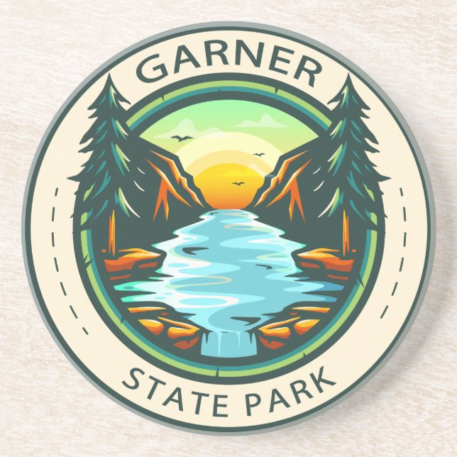 Garner State Park Texas Badge  Coaster (Front)