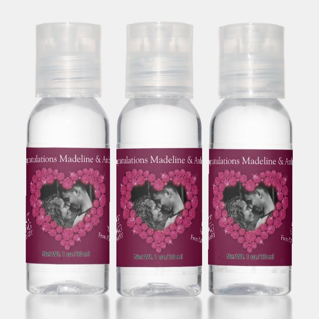 Garnet 2nd wedding anniversary photo heart red hand sanitizer (Set)