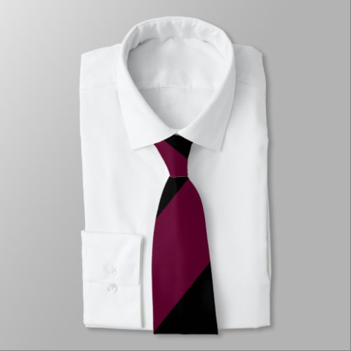 Garnet and Black Broad Regimental Stripe Tie