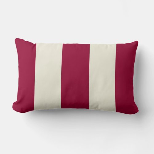 Garnet and Ecru Stripe Pillow