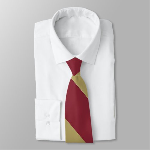 Garnet and Gold Broad University Stripe Neck Tie