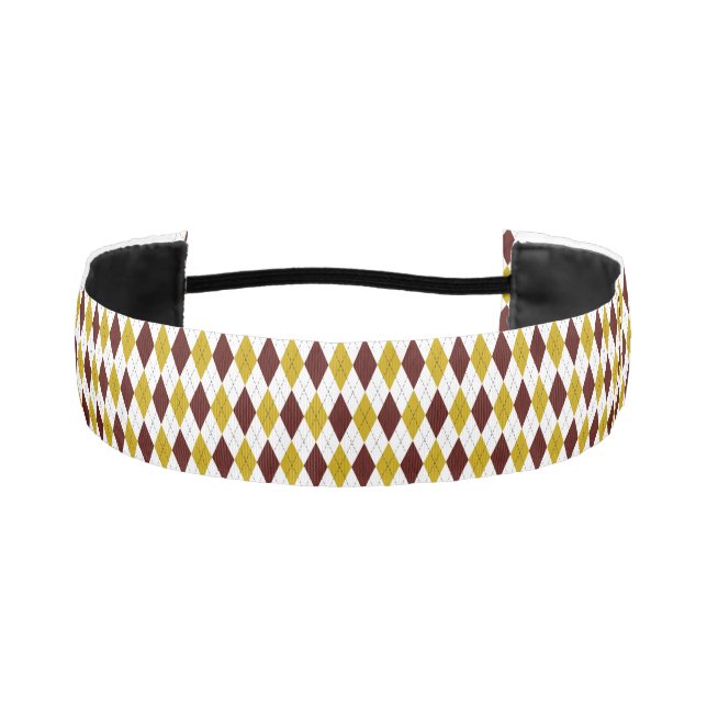 Garnet and Gold Diamond Argyle  Athletic Headband (Front)