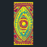 Garnet and Gold Rack Card<br><div class="desc">red, teal, and yellow hand painted eye on wood with digital touch</div>
