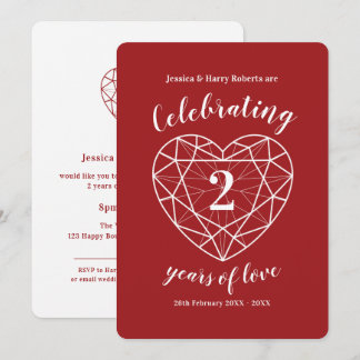 Garnet Anniversary 2 years of love party invites