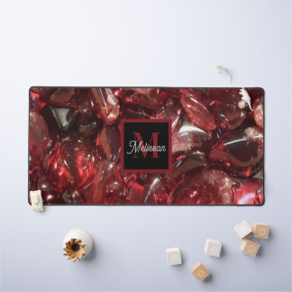 Garnet Birthstone Monogram Personalized Name Desk Mat