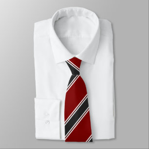Garnet Black and White Regimental Stripe Tie