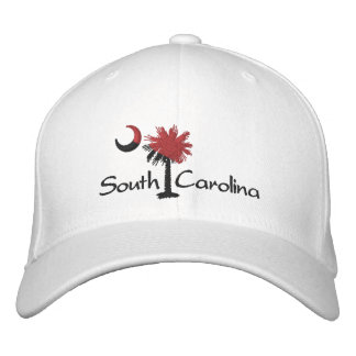 Garnet/Black South Carolina Palmetto Moon Embroide Embroidered Baseball Hat