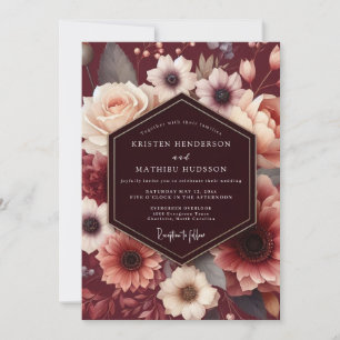 Garnet Blush Baroque Wedding Invitation