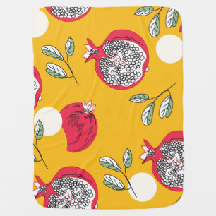 Garnet Fruit: Hand-Drawn Vintage Pattern. Baby Blanket