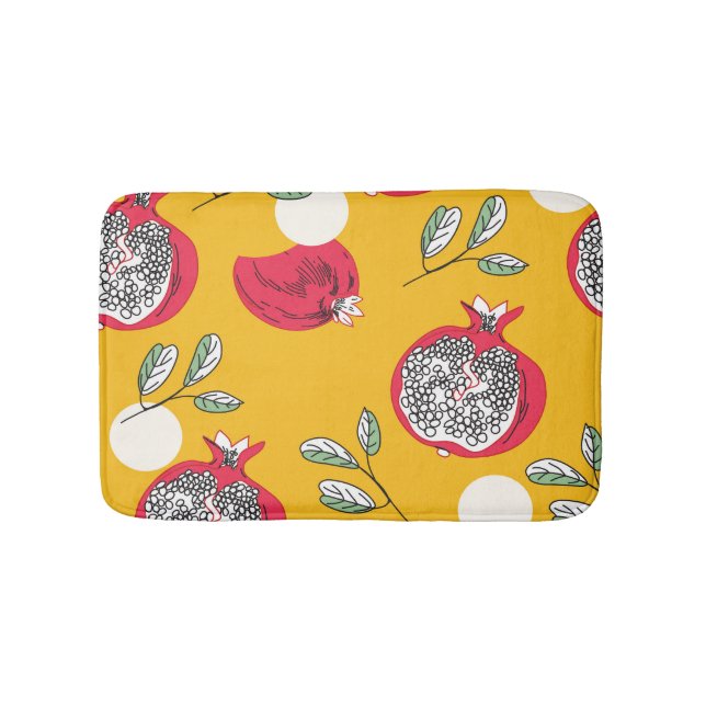 Garnet Fruit: Hand-Drawn Vintage Pattern. Bath Mat (Front)