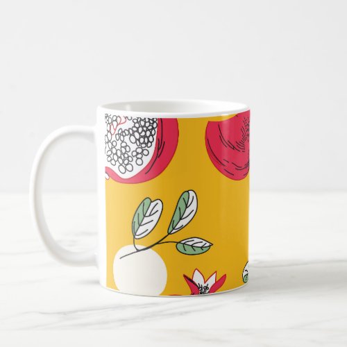 Garnet Fruit Hand_Drawn Vintage Pattern Coffee Mug