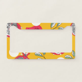 Garnet Fruit: Hand-Drawn Vintage Pattern. License Plate Frame