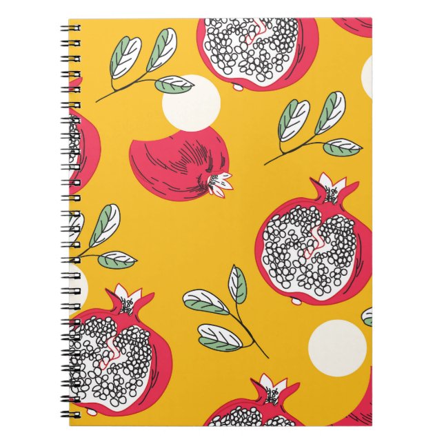 Garnet Fruit: Hand-Drawn Vintage Pattern. Notebook (Front)