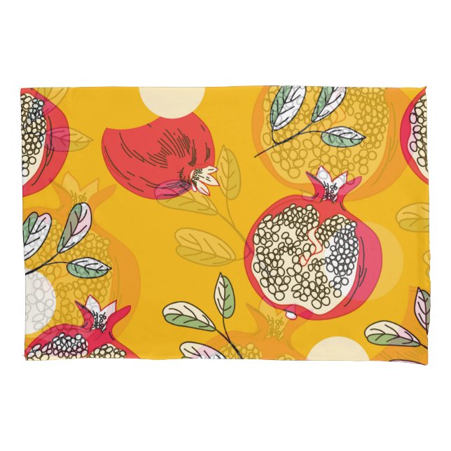 Garnet Fruit: Hand-Drawn Vintage Pattern. Pillow Case (Front)