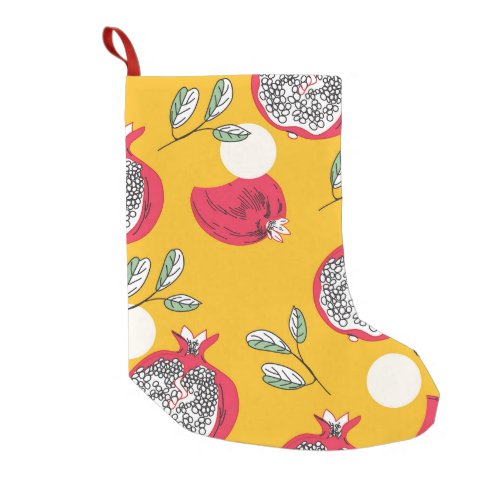 Garnet Fruit Hand_Drawn Vintage Pattern Small Christmas Stocking