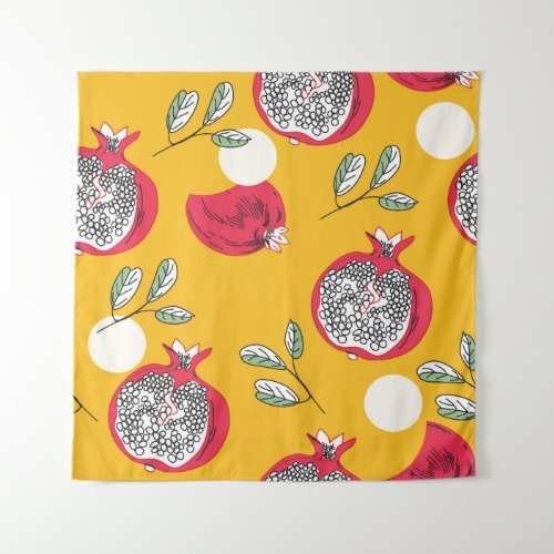 Garnet Fruit Hand_Drawn Vintage Pattern Tapestry