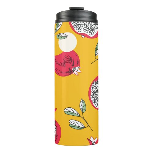 Garnet Fruit Hand_Drawn Vintage Pattern Thermal Tumbler