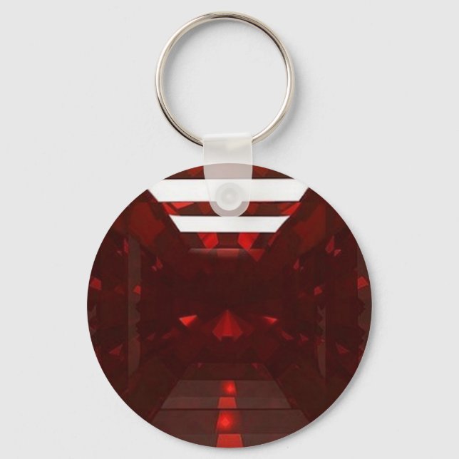 Garnet Gemstone January Birthstone by Sharles Keychain (Front)