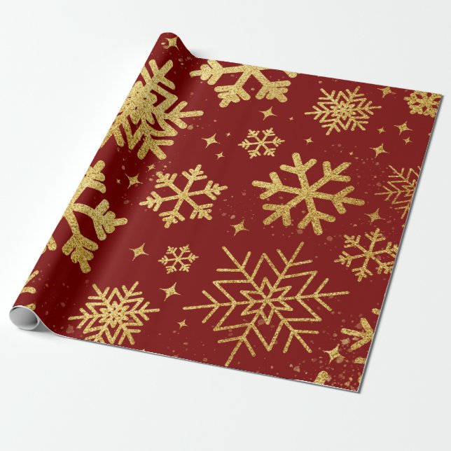 Garnet Goldflakes Wrapping Paper (Unrolled)
