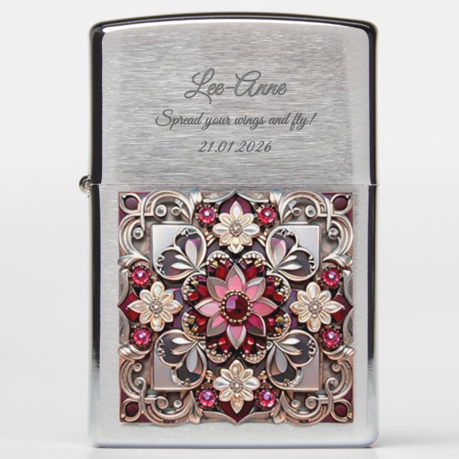 Garnet January Birthstone  Zippo Lighter (Front)