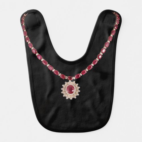 Garnet Necklace January Birthstone Baby Bib