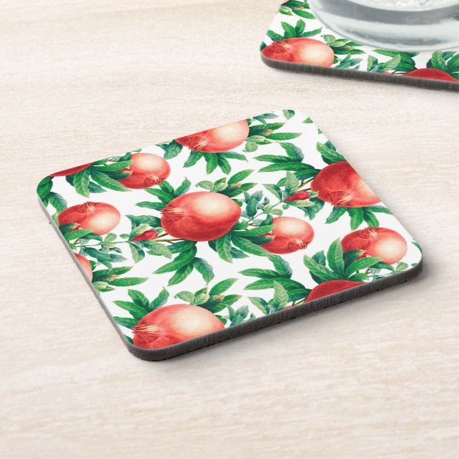 Garnet pattern beverage coaster (Left Side)