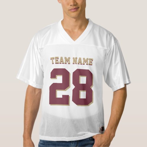 Garnet Red and Gold Football Sports Team Jersey