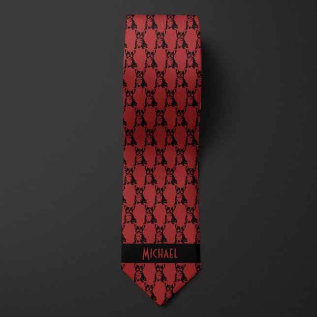 Garnet Red French Bulldog Neck Tie (Creator Uploaded)