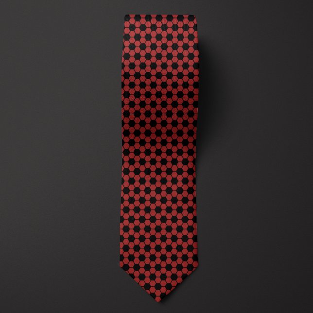 Garnet Red Futbol Soccer Ball Pattern Neck Tie (Creator Uploaded)