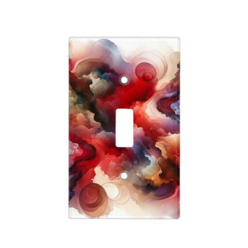 Garnet Red Smokey Abstract Watercolor Cloud Light Switch Cover