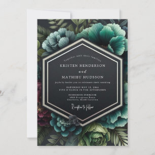 Garnet Teal Chiaroscuro Wedding Invitation