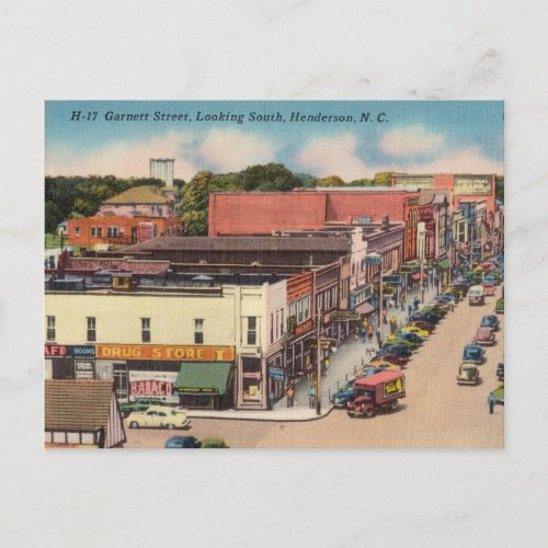 Garnett Street Henderson North Carolina Postcard