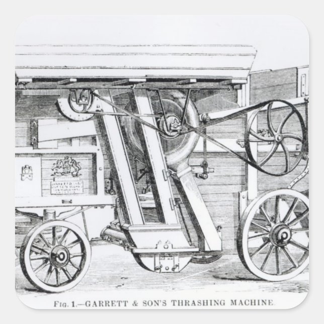 Garrett and Sons Patent Combined Threshing Square Sticker (Front)
