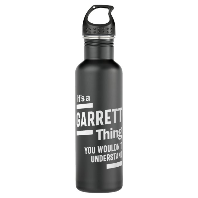 Garrett Personalized Name Birthday Gift Stainless Steel Water Bottle (Front)