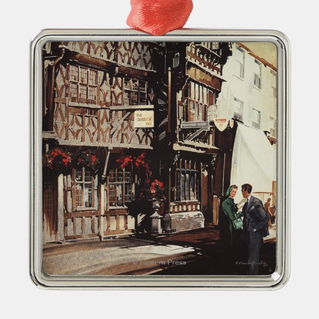 Garrick Inn and Harvard House Rail Poster Metal Ornament (Front)