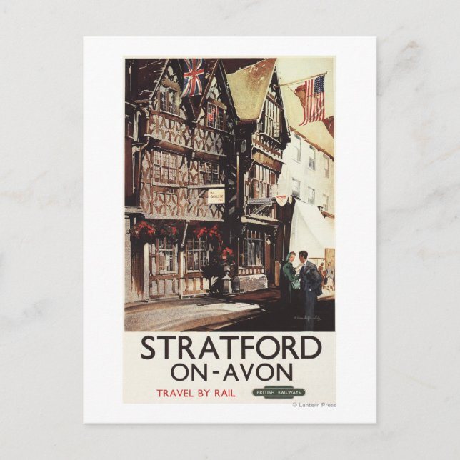 Garrick Inn and Harvard House Rail Poster Postcard (Front)